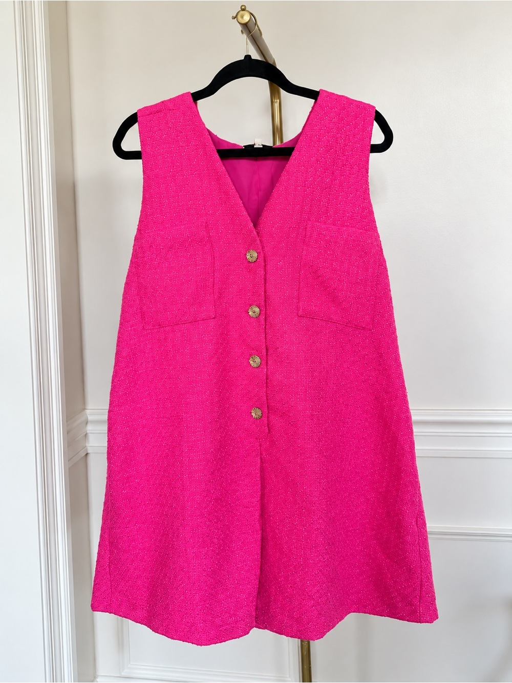 Tuckernuck Myla Pink Tweed Gold Button Romper XL